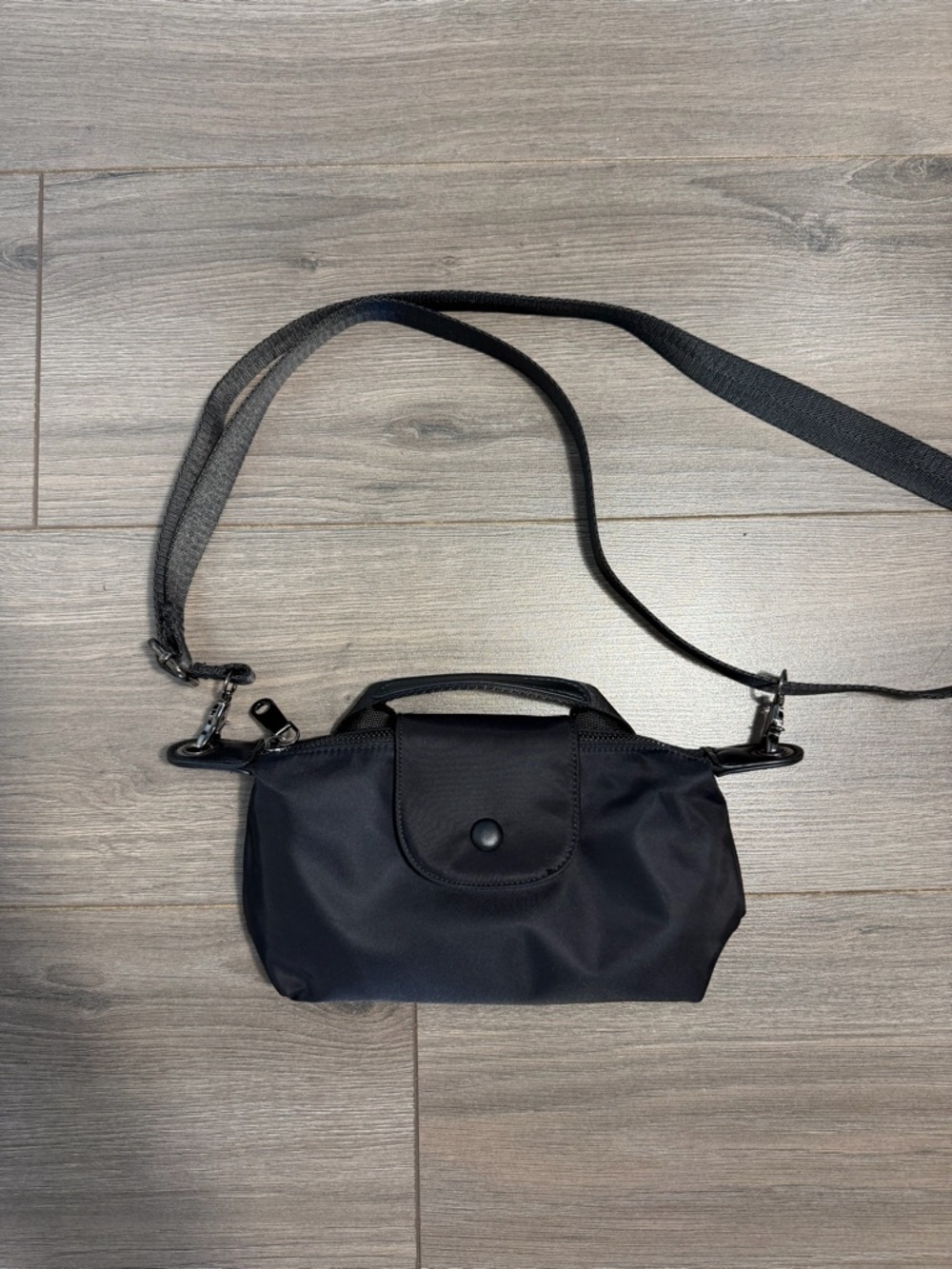Black Crossbody Shoulder Bag with Snap Flap- NEW purse